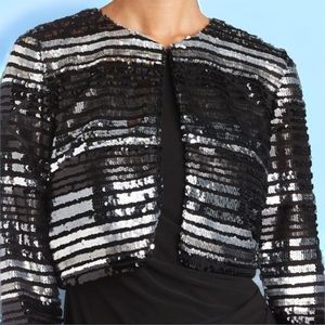 🌸R&M Richards Mother Of Bride Striped Mesh Shrug-Large🌸